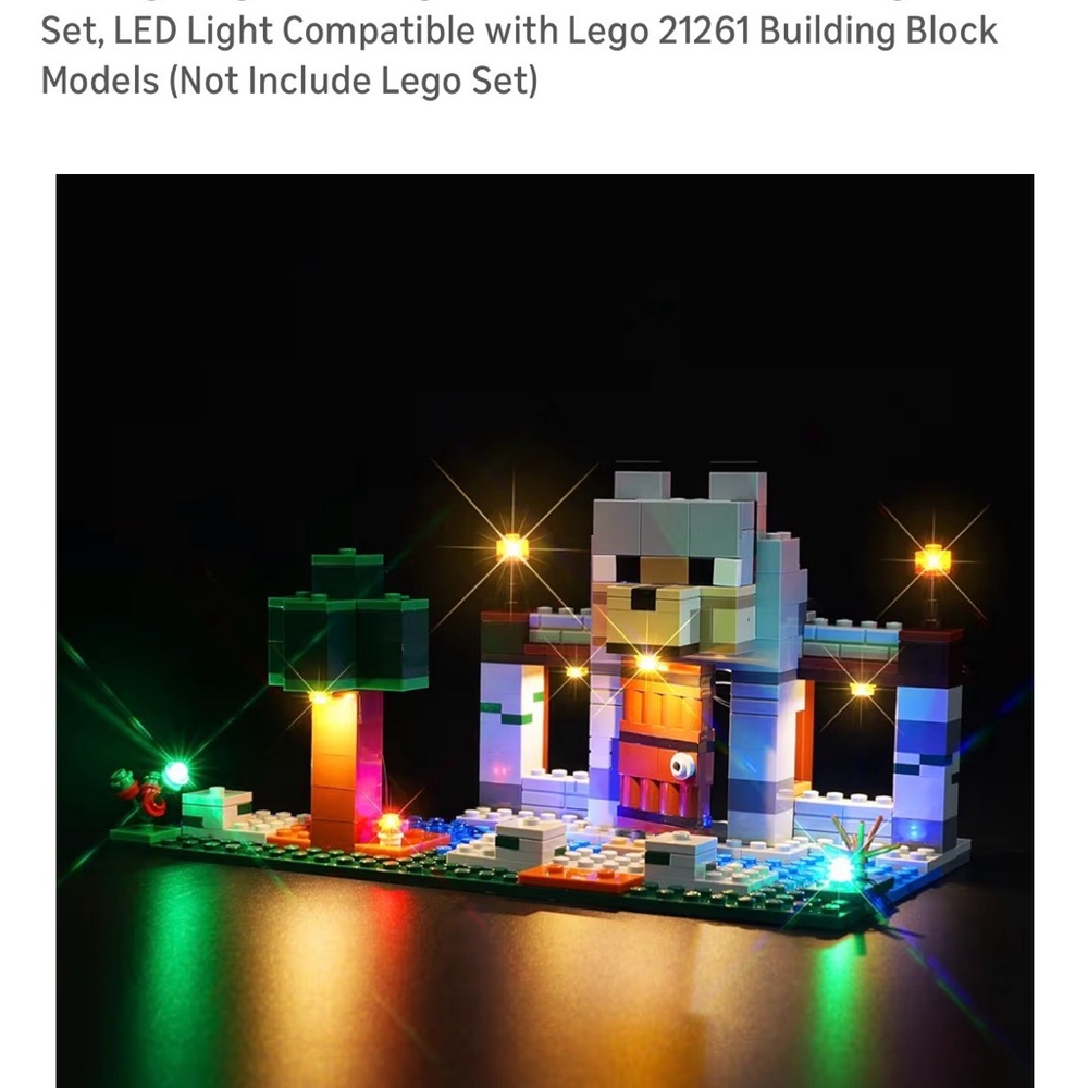 DALDED LED Lighting Kit for LEGO Minecraft: The Wolf Stronghold set.